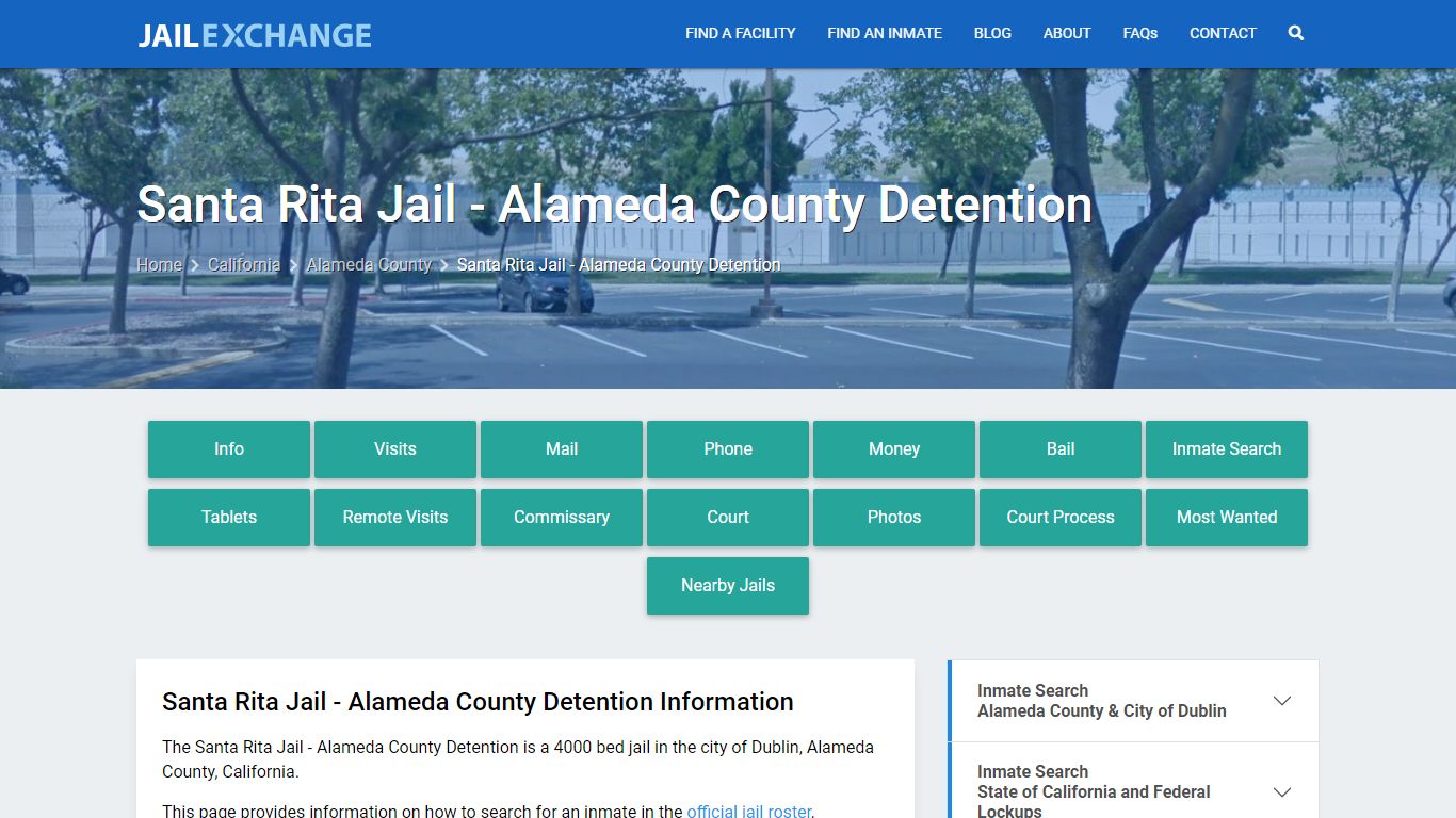 Santa Rita Jail - Alameda County Detention, CA Inmate Search, Information